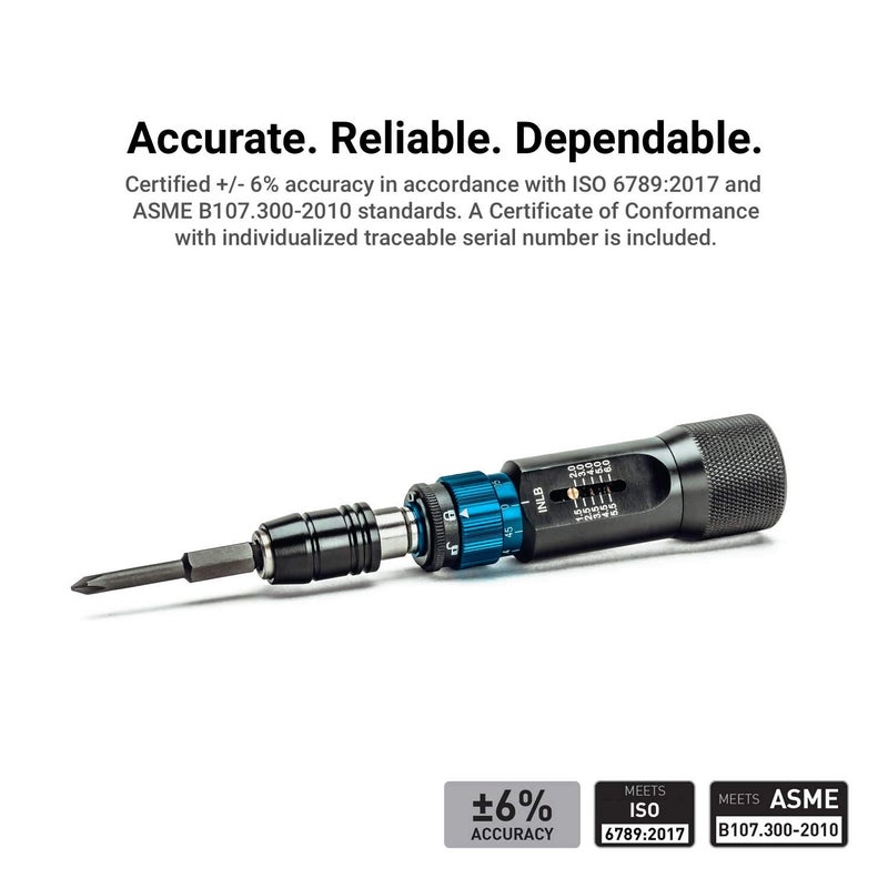 Capri Tools Ultra Precision Certified Torque Limiting Screwdriver Set, 1.5 to 6 in. lbs. in 0.05 in. ib. Increments - Image 2